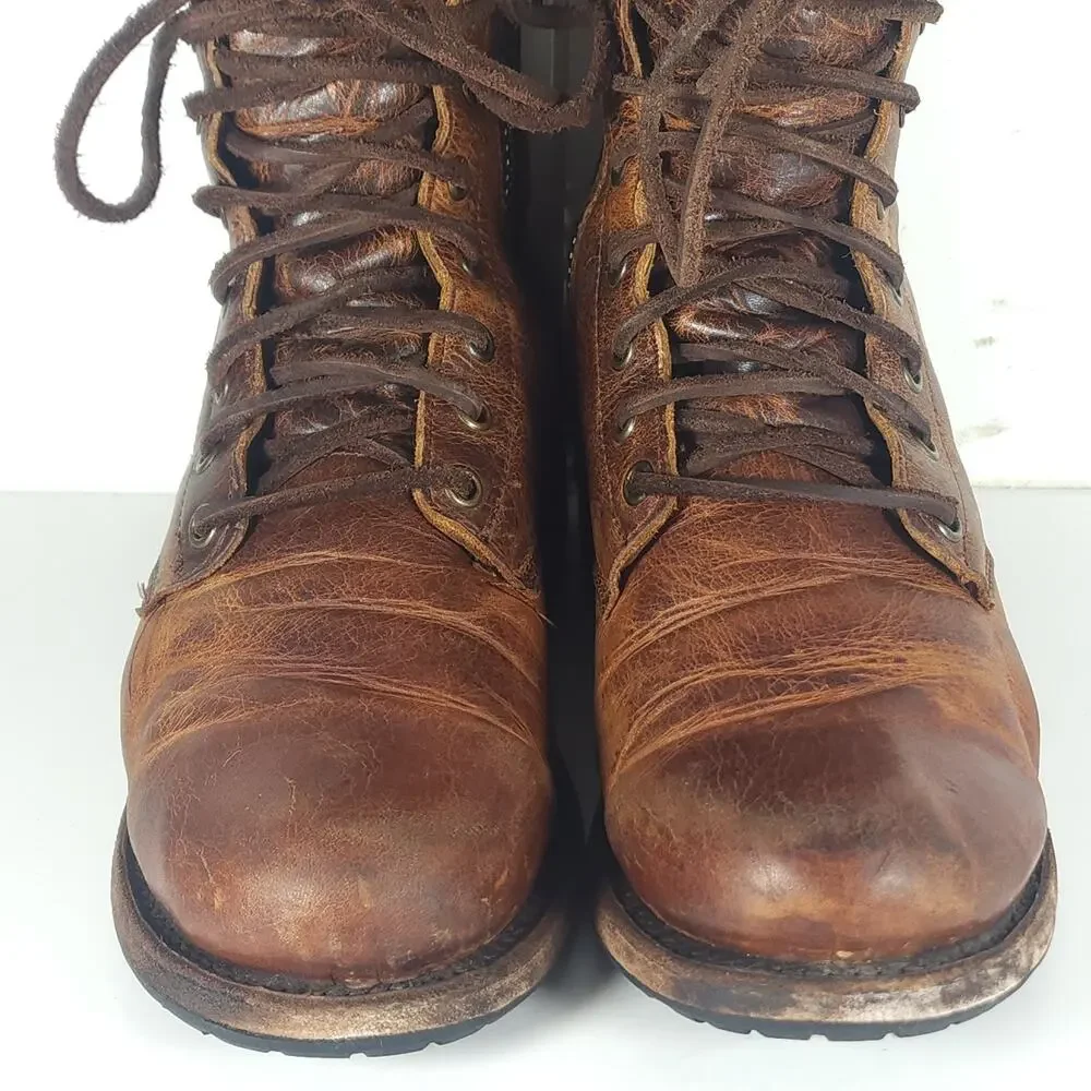 Freebird By Steven Manchester Women's US9 Brown Distressed Leather LaceUp Boot